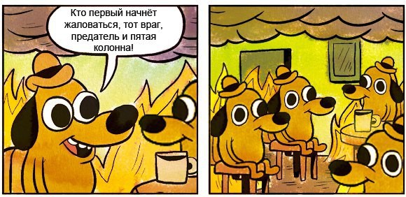 Мем с собакой в огне